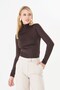 Women's Ultra Soft Turtleneck Long Sleeve Blouse Brown - 5