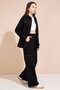 Girl's Gabardine Suit with Black Heart Embroidered Shirt and Wide-Legged Trousers 23551 - 3