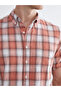 Regular Fit Short Sleeve Plaid Poplin Men's Shirt - 3