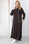 Plus Size Striped Detail Polo Neck Dress - 5