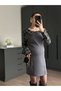 Asymmetric Collar Plaid Detailed Dress - 4