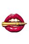 Gold Tutan Lip Sticker Car, Motorcycle, Helmet, Laptop, Glass Sticker 13X10 cm