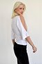 White Gathered Waist Bat Sleeve Open Shoulder Blouse Mg2672 - 6