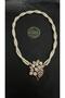 Çift Sıre İnci Kolye – Vintage Double Pearl Necklace – Luxurious Style with Crystal Flower and Leaf Design - 4