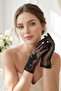 Noir Blossom Lace Embroidered Ankle-Length Tulle Gloves |   Elegant and Couture Custom Design