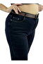 Plus Size Women's High Waist Denim Belted Pipe Leg Pants - 2