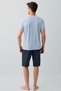 Men's Blue 100% Cotton Top and Bottom Set – T-Shirt & Shorts Set |   Suitable for Home Wear and Outdoor Wear - 4