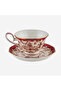 Flower Garden Red Porcelain Leather Carrying Case Coffee Cup Set 90 Ml - 7