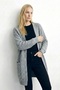 Women's Long Oversized Thick Knit - Soft Casual Knitwear Cardigan - with Pockets - Gray - 4