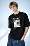 Men's Speak Summer National Printed Palm Tree Pattern Crew Neck Black T-Shirt - 2