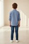 Woorage Boys' 5-14 Years Old Bone Button Cotton Linen Shirt Blue - 4