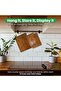 Dark Bamboo Cutting Board Set 3-Piece Durable Wood Chopping Boards with Juice Grooves & Handles - 3