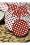 Metal Polka Dot Jar Canning Lids-50 Pieces Metal Red