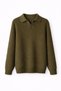 Men's Regular Fit Polo Collar Sweater Green Eca055