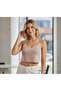 Women's Powder V-Neck Rope Strap Crop Blouse Nj58 - 2