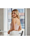 Women's Powder V-Neck Rope Strap Crop Blouse Nj58 - 3