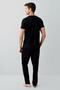 Men's Black Boxed 3-Piece 100% Cotton Pajama Set – Short-Sleeved Buttoned Top & Long Bottom with Pockets, Pocketed Shorts - 3