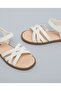 Girls Ivory Strappy Ankle Strap Flat Sandals - 2