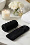 2-Piece Towel Hair Band Set 100% Cotton Adjustable Velcro Makeup and Spa Headband - Black Color - 4