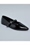 Women Black Pointed Toe Mary Jane Shoes
