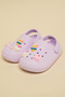 Girls Lilac Charm Detail Slingback Clogs - 2
