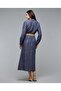 Woven Shirt Dress with Collar and Long Sleeves - 4