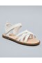 Girls Ivory Strappy Ankle Strap Flat Sandals