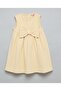 Bow Detail Sleeveless A-Line Dress with Crew Neck