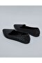 Women Black Crystal Embellished Loafers - 5