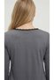 Women's Plus Size Lace Detailed V-Neck Three Quarter Sleeve Cotton Blouse 2029-26 - 6