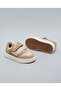 Boys Beige Color Block Velcro Closure Sneakers - 5