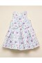 Printed Bow Detail Sleeveless A-Line Dress with Crew Neck