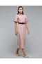 Solid Shirt Dress with Classic Collar and Short Sleeves - 3