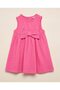 Bow Detail Sleeveless A-Line Dress with Crew Neck