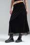 Women's Velvet Fabric Lace Detailed Design Long Skirt - 2