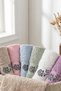 Set of 6 100% Cotton Jacquard Rose Patterned Hand and Face Towels 50X85 cm - 5