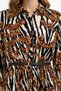 Midi Patterned Dress with Pleated Skirt and Belt - 2