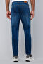 بنطال جينز بقصّة Slim Fit باهتة مع أزرار للإغلاق - 5
