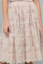 Girls Ivory Embroidered Skirt with Elastic Waist - 6