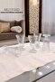 110 ml Striped Patterned Glass Cup Set of 6 – Transparent Footed Presentation & Coffee Cup - 3