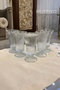 110 ml Striped Patterned Glass Cup Set of 6 – Transparent Footed Presentation & Coffee Cup - 4