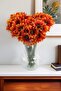 Artificial 9-Branch 36-Flower Dense May Daisy Bouquet 30 cm Orange