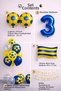 Yellow Navy Blue Football Themed 3Rd Birthday Balloon Set - 2