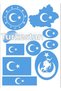 Turkistan Sticker Set 20X25 cm – Göktürk Flag and Turkistan Symbols - 2