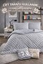 Double Welsoft Fleece Duvet | Free 2 Pillowcases, Reversible - Gray Chain