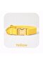 Yellow Velvet Dog Collar and Leash Set, Adjustable Dog Collar, Leash with Metal Buckle - 2
