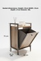 Metal Wooden Bathroom Organizer Laundry Hamper - Wooden Bathroom Cabinet Laundry Basket - Bathroom Shelf - 4