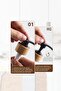 2-Piece Hands Dishes Black White Decorative Kitchen Bathroom Liquid Glass Soap Dispenser Set 500ml Set with Bamboo Stand - 6