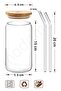 2-Pack Glass Cup with Bamboo Lid and Straw 500ml Heat Resistant Cola-Shaped Coffee Drink Presentation Cup - 4