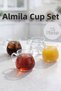 Set of 12 200 ml Borosilicate Glass Almila Cups with Handles, Heat Resistant Transparent Kw-731